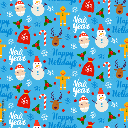 New Year Seamless Background