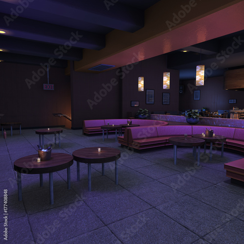 3D Rendering Lounge Bar Interior