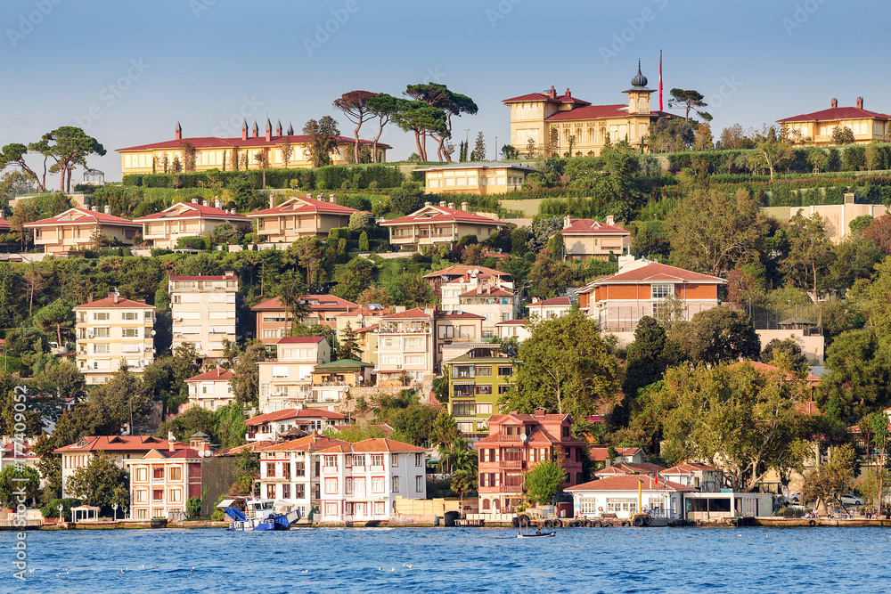 Kuzguncuk district in asian part of Istanbul, Seaside view from Bosphorus