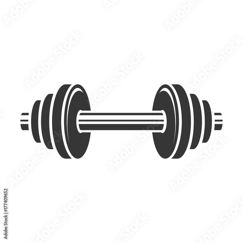 Dumbbell Icon on White Background. Vector