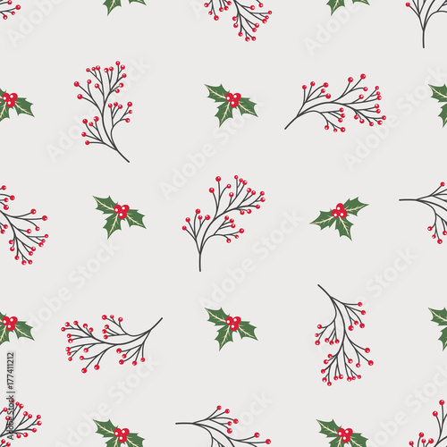 Seamless pattern with holiday twigs. Perfect for gift decoration, wrapping paper