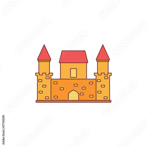 Medieval castle icon  cartoon style