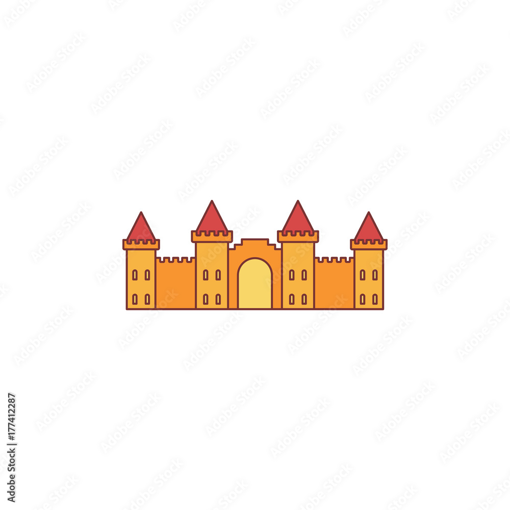 Medieval castle icon, cartoon style Medieval castle icon, cartoon style