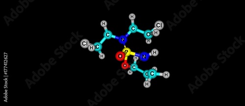 Cyclophosphamide molecular structure isolated on black