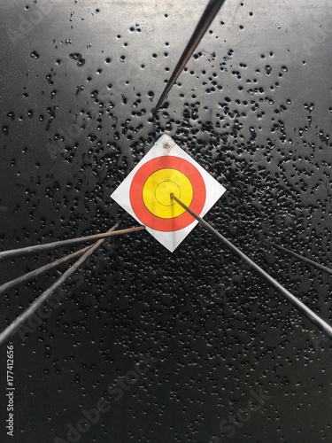 Arrow strike to the center of target