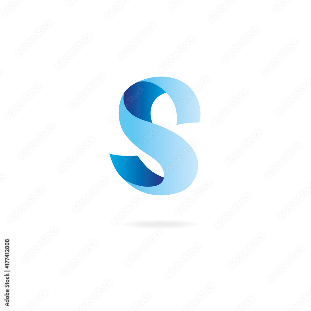 Letter S logo. Design template elements, curved lines, ribbon Letter S logo. Design template elements, curved lines, ribbon