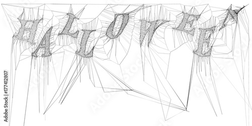 Cobweb, isolated on white. Spiderweb for Halloween design.