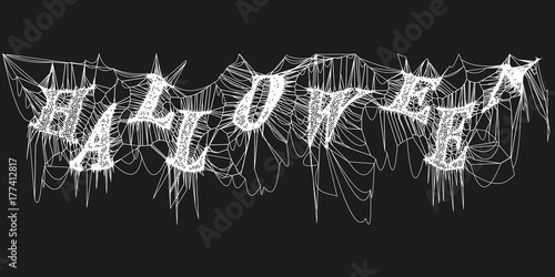 Fototapeta Naklejka Na Ścianę i Meble -  Cobweb, isolated on black. Spiderweb for Halloween design.
