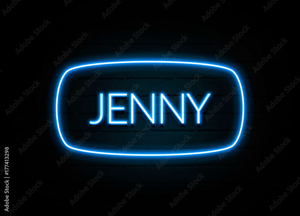 Jenny - colorful Neon Sign on brickwall Jenny - colorful Neon Sign on brickwall