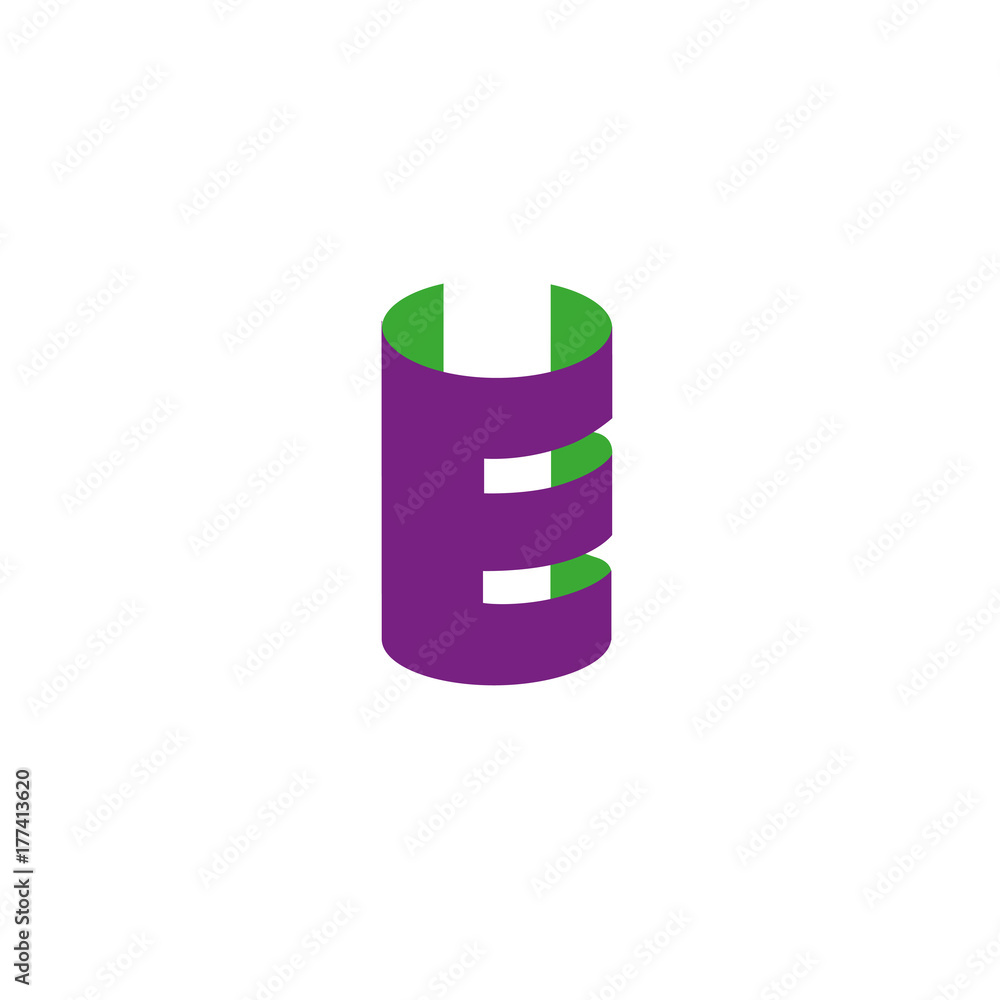 Letter E logo. Design template elements, paper. Letter E logo. Design template elements, paper.
