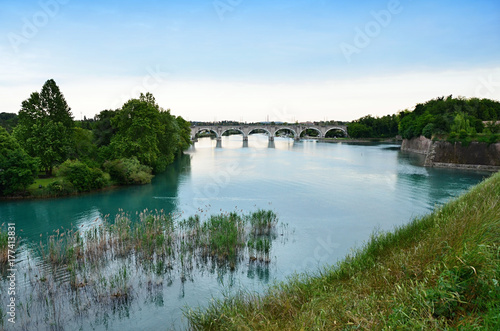 View from the walls of the Italian town of Peschiera