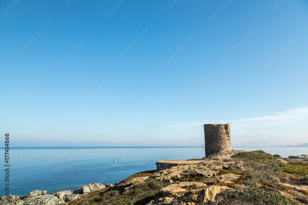 Genoese tower at Punta Spano in the Balagne region of Corsica