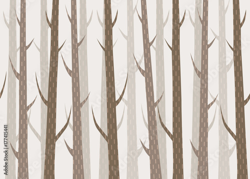 Vector seamless cute forest pattern