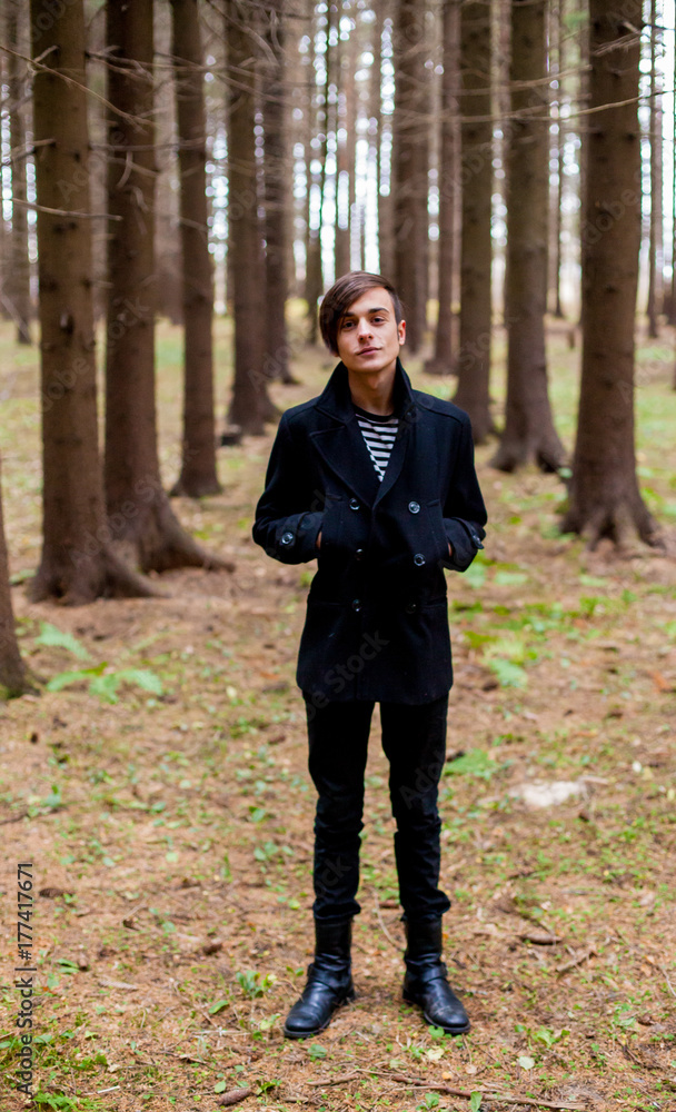 Portrait of a guy in the forest Portrait of a guy in the forest