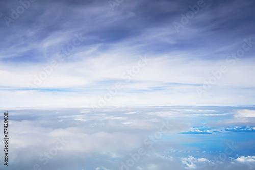 cloud blue sky aerial view from the airplane