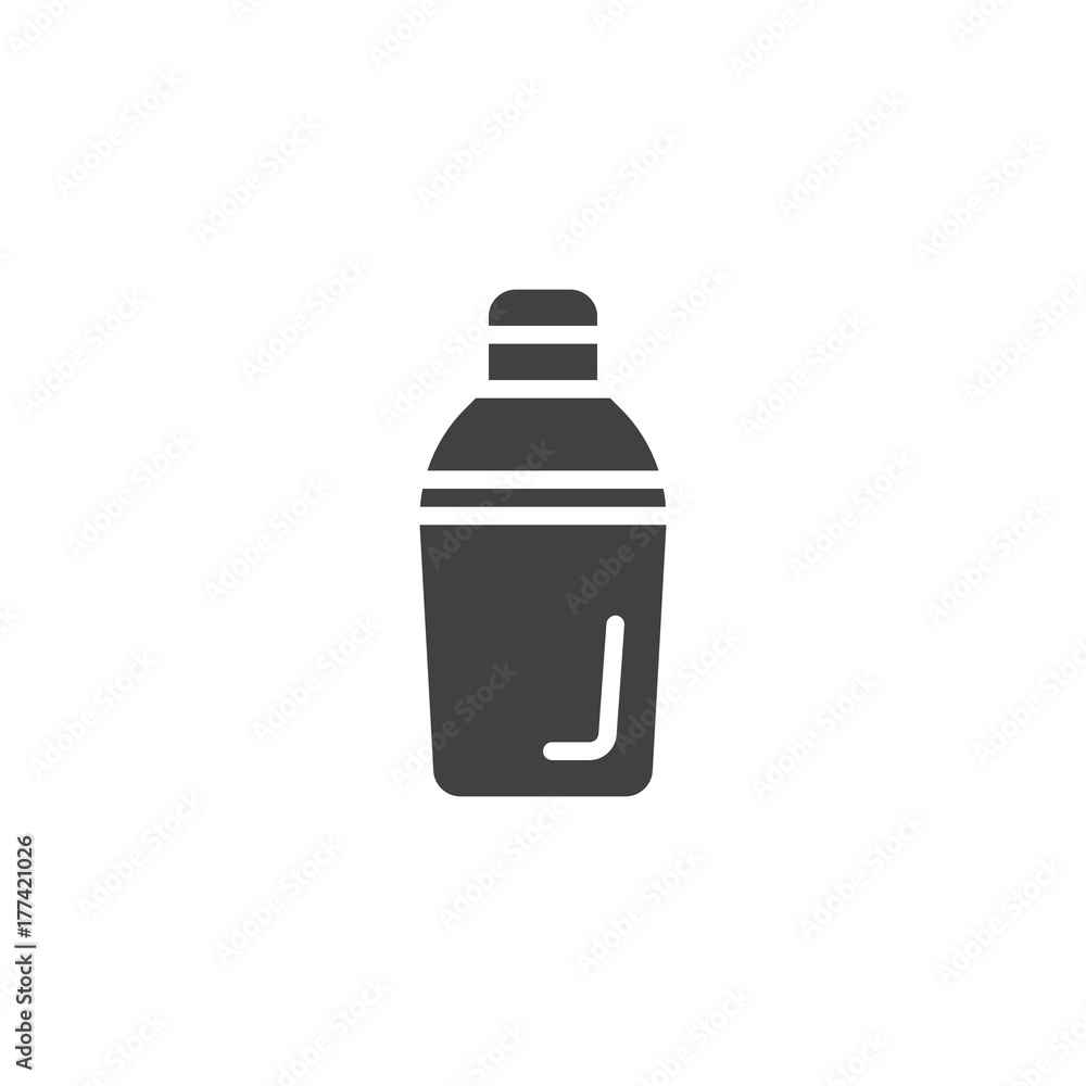 Shaker bottle icon vector, filled flat sign, solid pictogram isolated on white. Symbol, logo illustration.