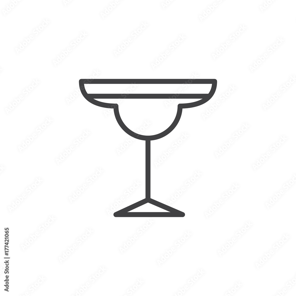 Cocktail margarita glass line icon, outline vector sign, linear style pictogram isolated on white. Symbol, logo illustration. Editable stroke Cocktail margarita glass line icon, outline vector sign, linear style pictogram isolated on white. Symbol, logo illustration. Editable stroke