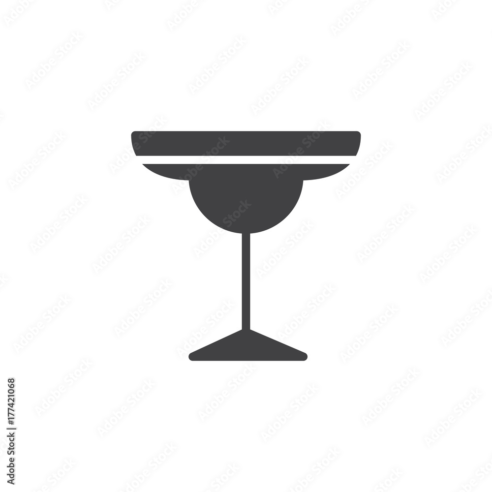Cocktail margarita glass icon vector, filled flat sign, solid pictogram isolated on white. Symbol, logo illustration. Cocktail margarita glass icon vector, filled flat sign, solid pictogram isolated on white. Symbol, logo illustration.