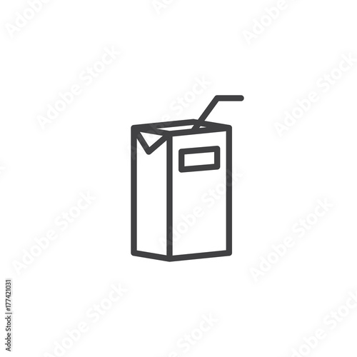 Pack of juice line icon, outline vector sign, linear style pictogram isolated on white. Symbol, logo illustration. Editable stroke