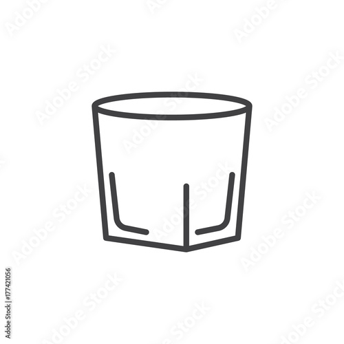 Vodka shot glass line icon, outline vector sign, linear style pictogram isolated on white. Symbol, logo illustration. Editable stroke