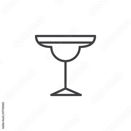 Cocktail margarita glass line icon, outline vector sign, linear style pictogram isolated on white. Symbol, logo illustration. Editable stroke