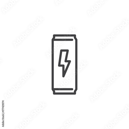 Energy drink line icon, outline vector sign, linear style pictogram isolated on white. Symbol, logo illustration. Editable stroke
