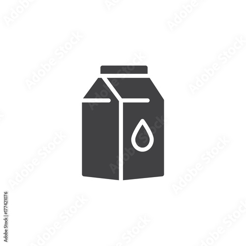 Milk pack icon vector, filled flat sign, solid pictogram isolated on white. Symbol, logo illustration.