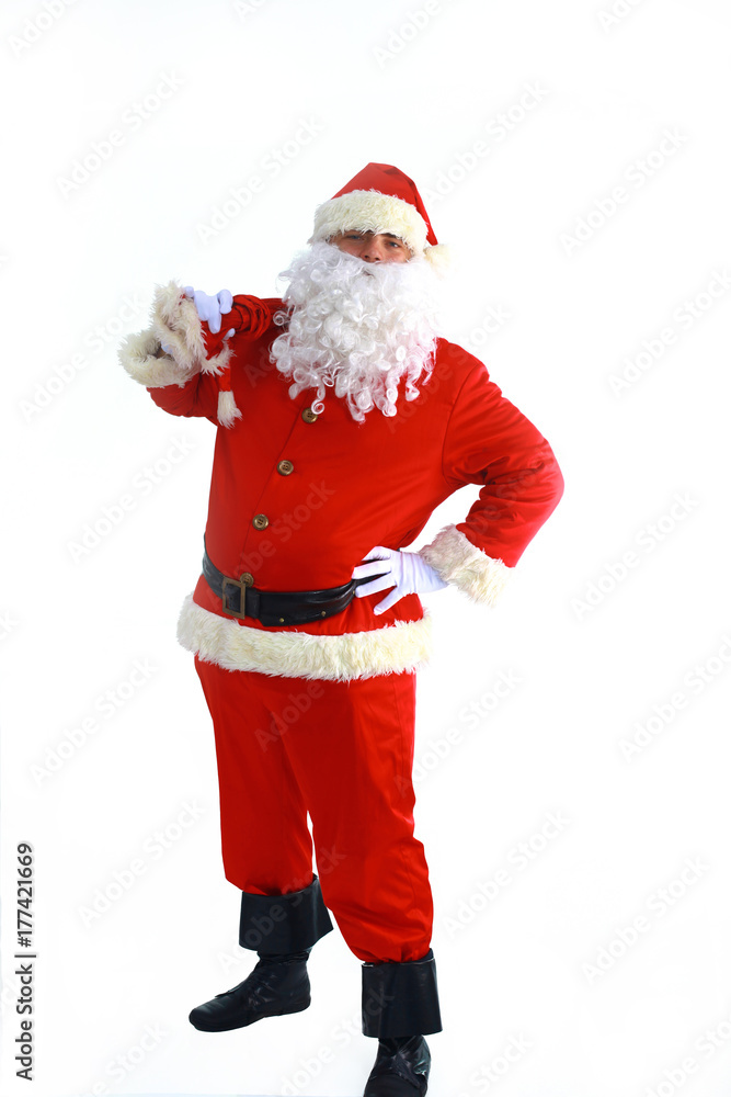 santa claus standing in front of white background santa claus standing in front of white background