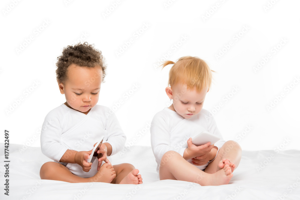 multicultural toddlers with digital smartphones multicultural toddlers with digital smartphones