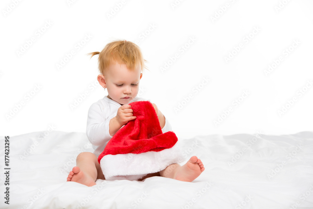 baby with santa hat