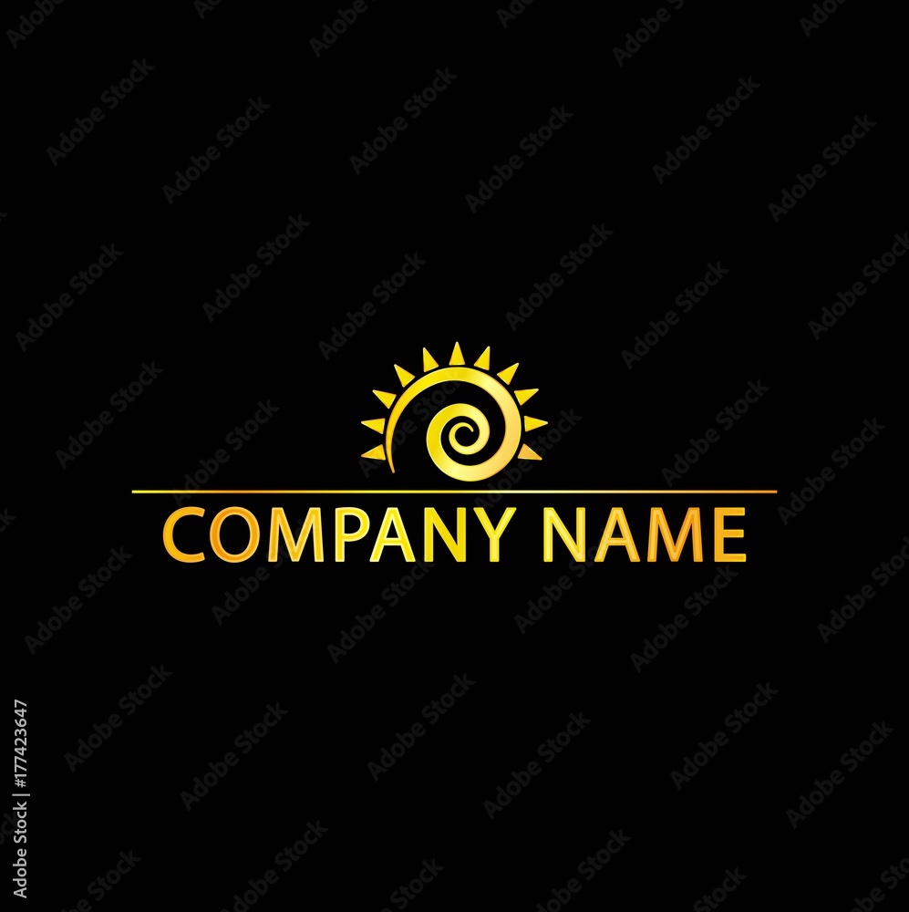Fototapeta premium Sun Logo With Golden Effect, Eps8 File, Vector, Illustration