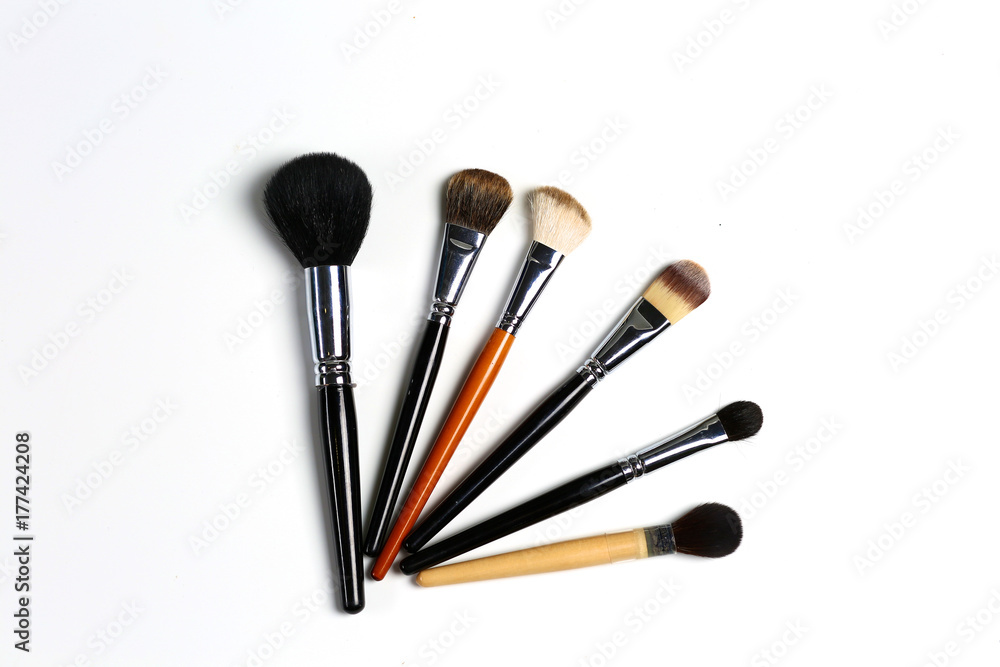 makeup brushes set for professional on white background makeup brushes set for professional on white background
