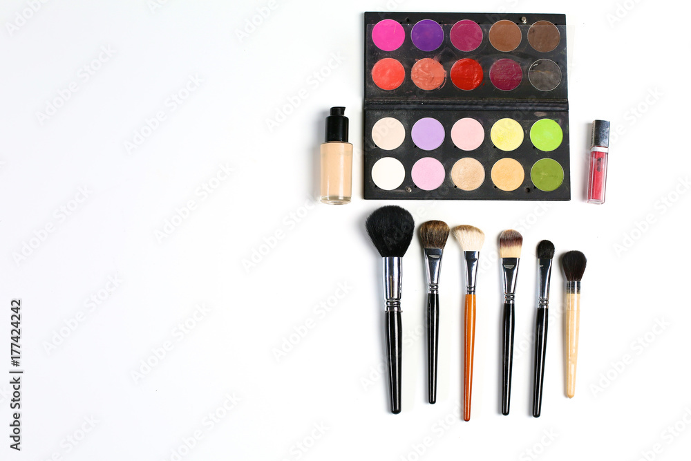 makeup brushes set for professional on white background makeup brushes set for professional on white background