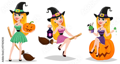 Halloween, cute cartoon character for holiday. Set