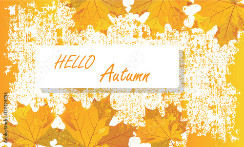 Autumn illustration. Template, banner.