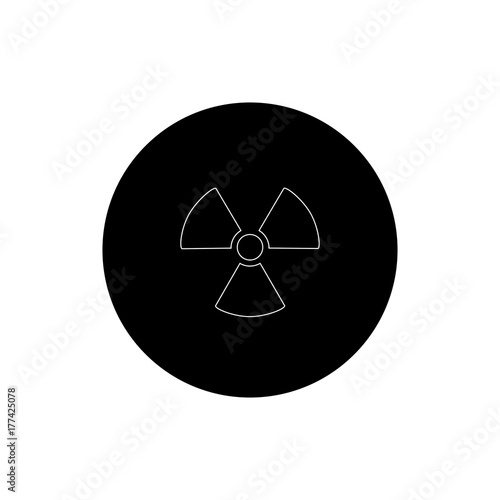 nuclear radiation round icon vector