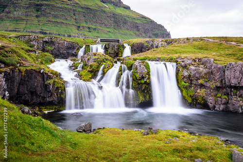 Fototapeta Naklejka Na Ścianę i Meble -  Waterfall at Kirkjufell mountain, Iceland