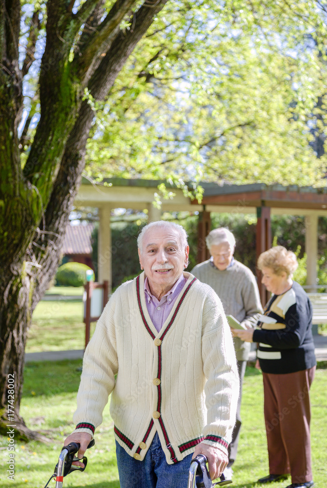 Active elderly people outdoor enjoying life Active elderly people outdoor enjoying life