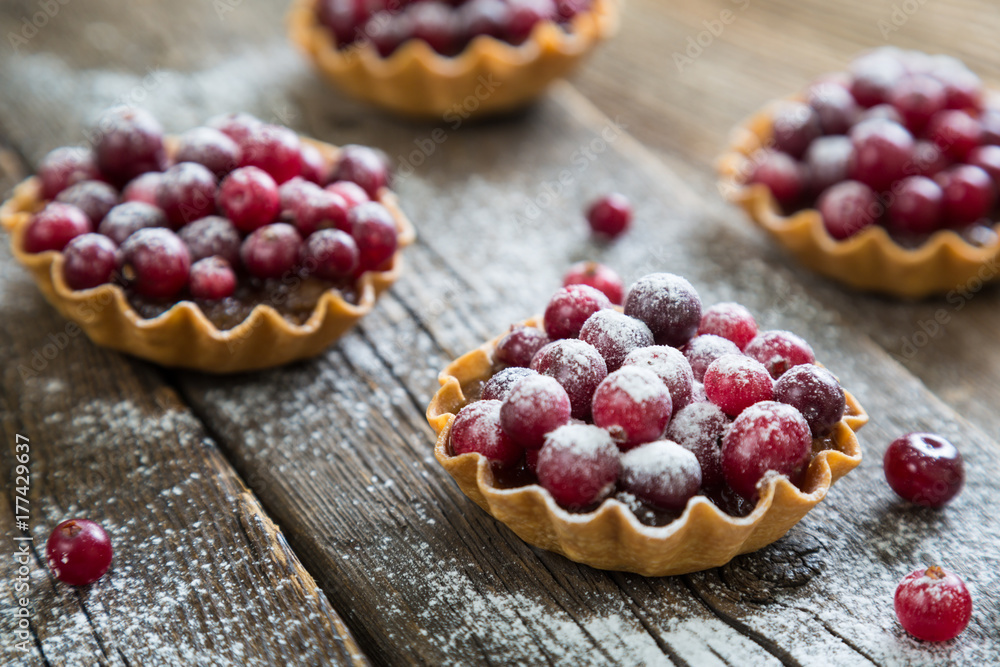 Tartlets with apple jam and fresh cranberries Tartlets with apple jam and fresh cranberries