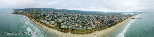 Aerial panoramic view of La Jolla Beach, San Diego