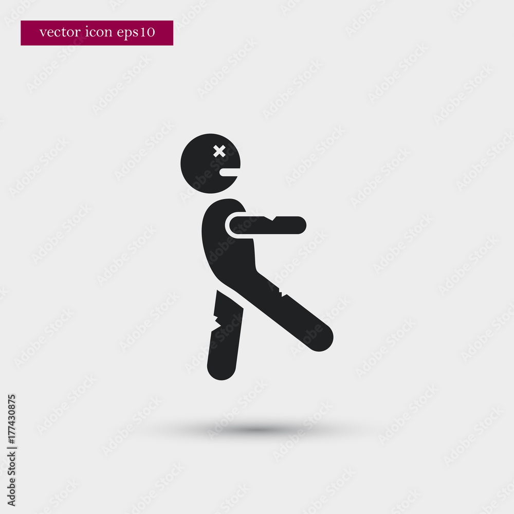 Zombie icon simple vector sign