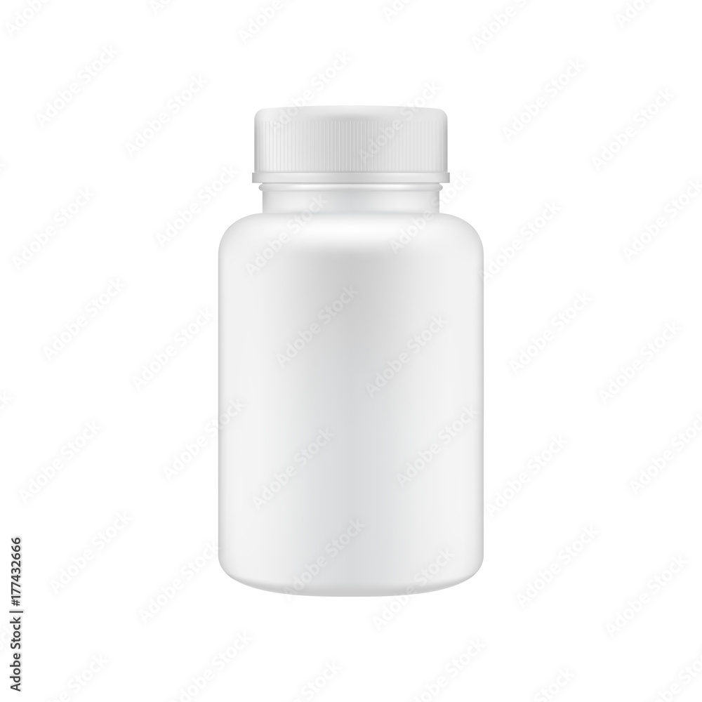 Medical clean plastic bottle template. Mock up container for pills. Medical clean plastic bottle template. Mock up container for pills.