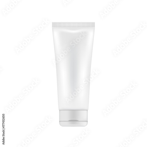 White and clean plastic package for cream or lotion. Mock up for cosmetic presentation