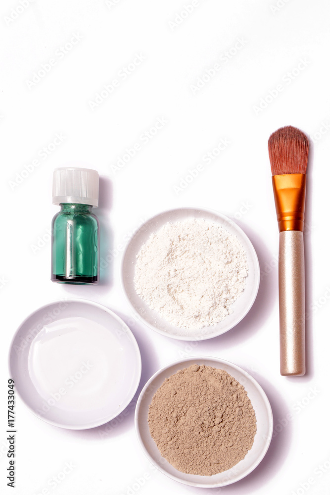 Clay powder and water - facial mask ingredients Clay powder and water - facial mask ingredients