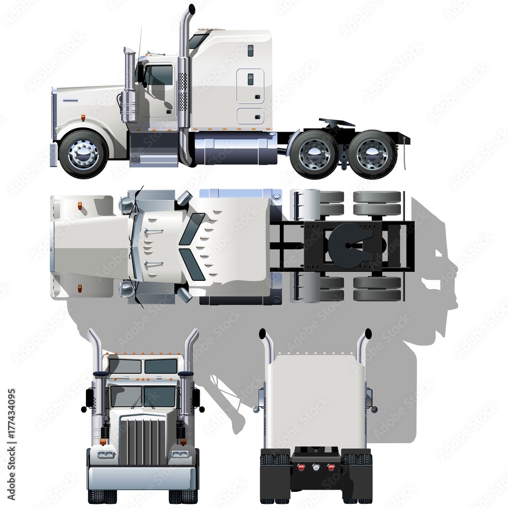 Vector semi truck template Stock Vector Adobe Stock