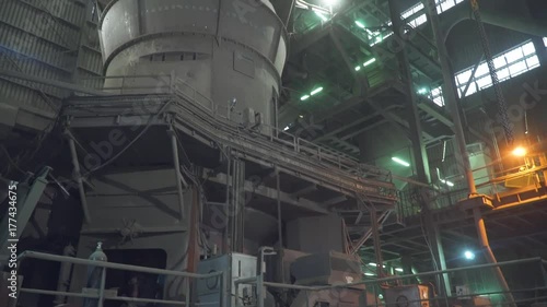 Cement production factory, factory inside