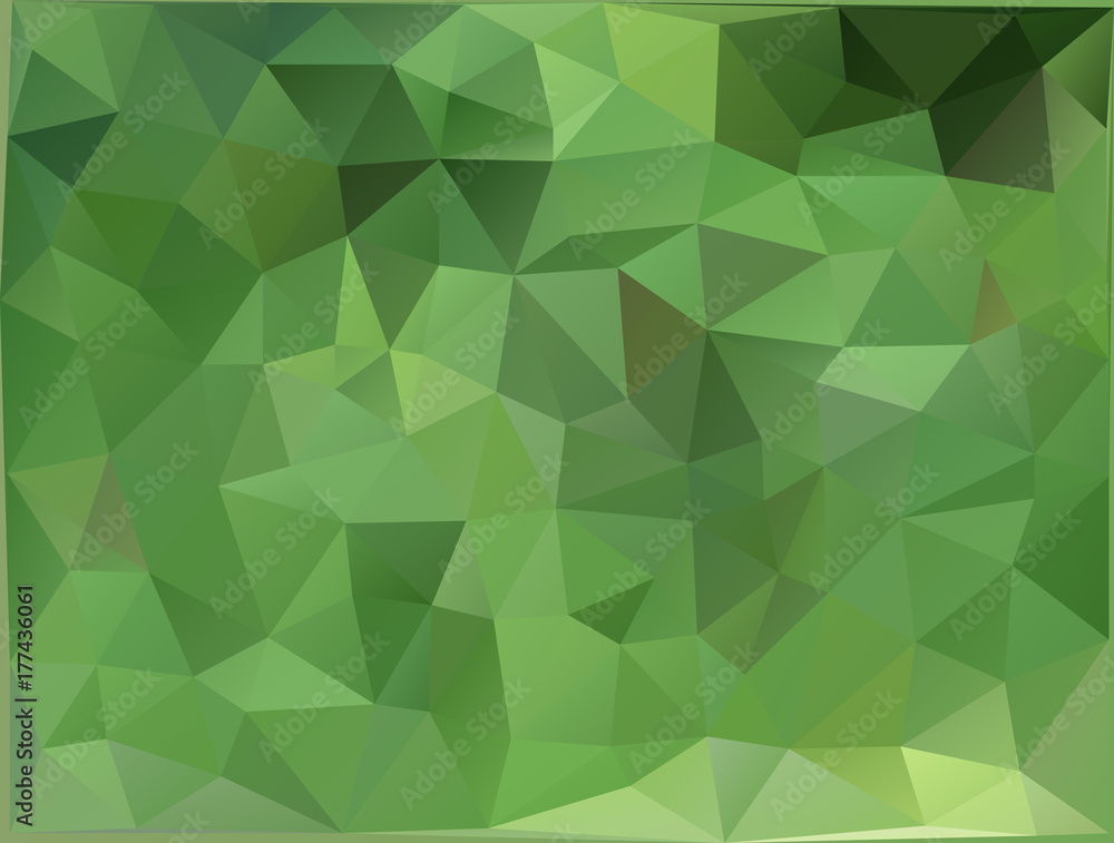 Obraz premium Abstract low poly background of triangles in green colors