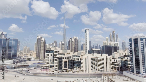 Photography DUBAI, UAE - DECEMBER 2016: Aerial view of Downtown Dubai at sunset
