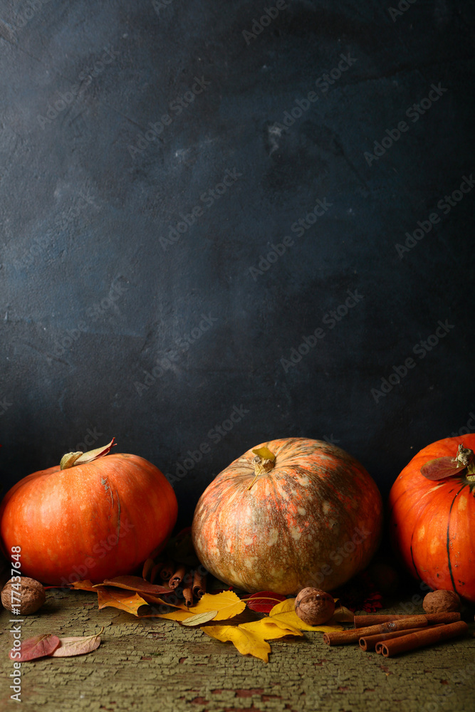 Autumn background with pumpkins Autumn background with pumpkins