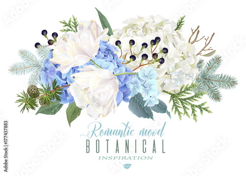 Romantic flowers composition
